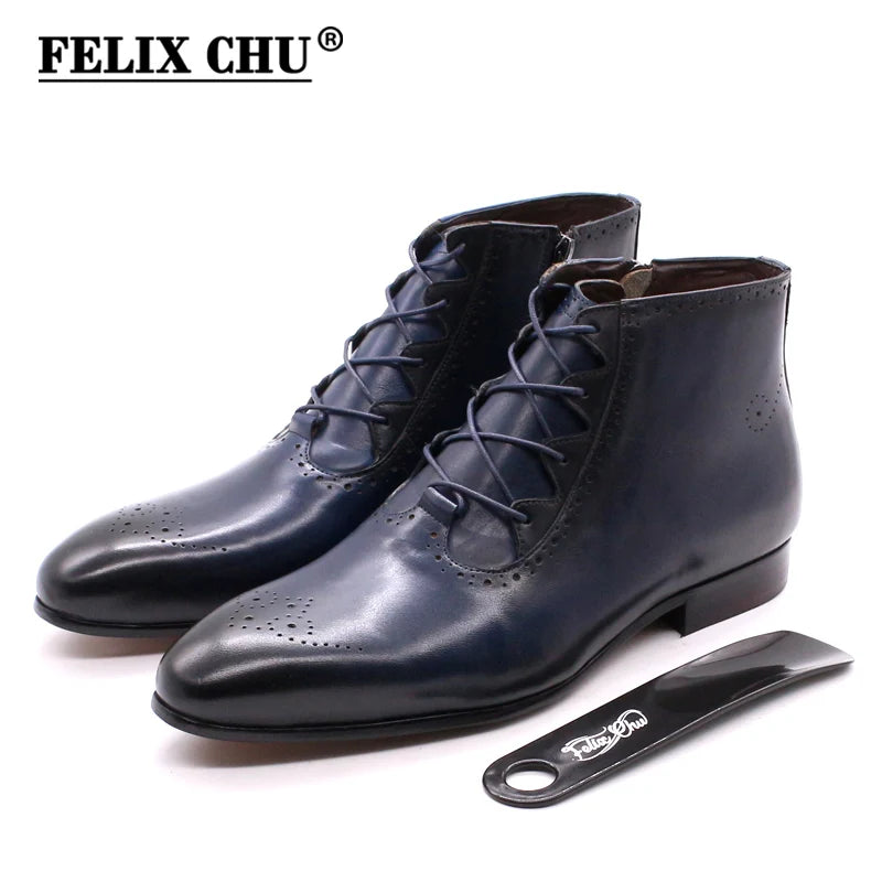 Genuine Leather Mens Ankle Boots