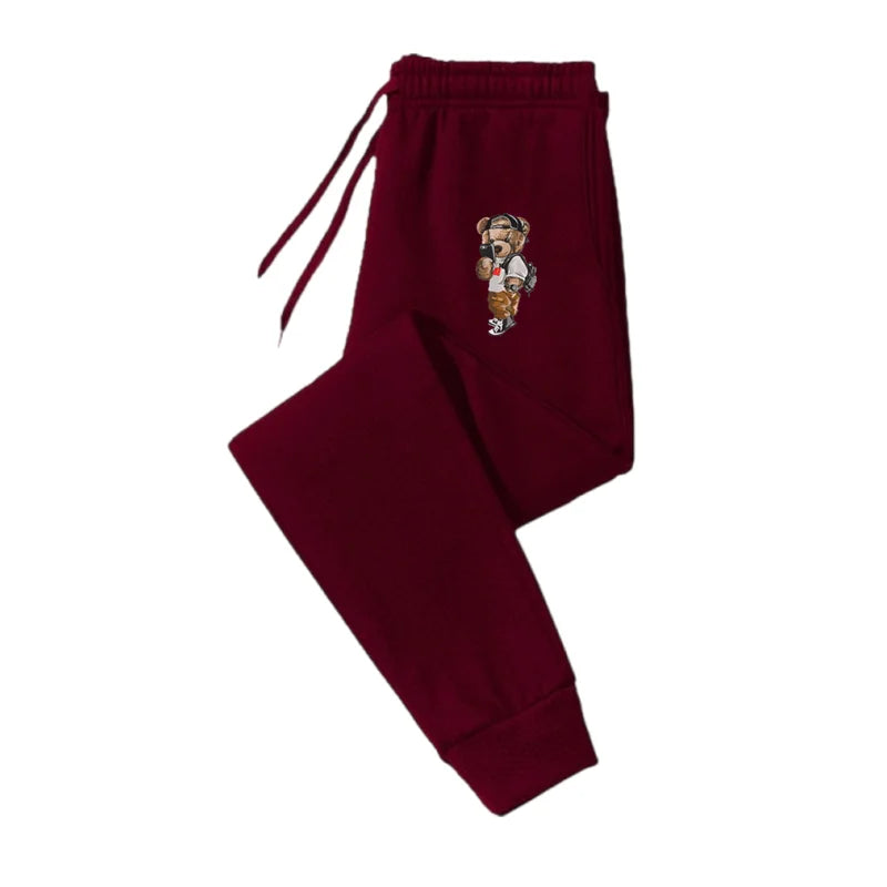 Drawstring Polyester Fiber Embroidery Casual Trousers