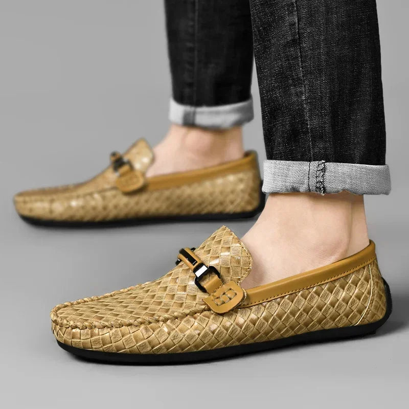 Leather Men Shoes Slip on Breathable Men Casual Shoes Luxury Brand mens Loafers Lightweight Men Driving Shoes Zapatos Hombre