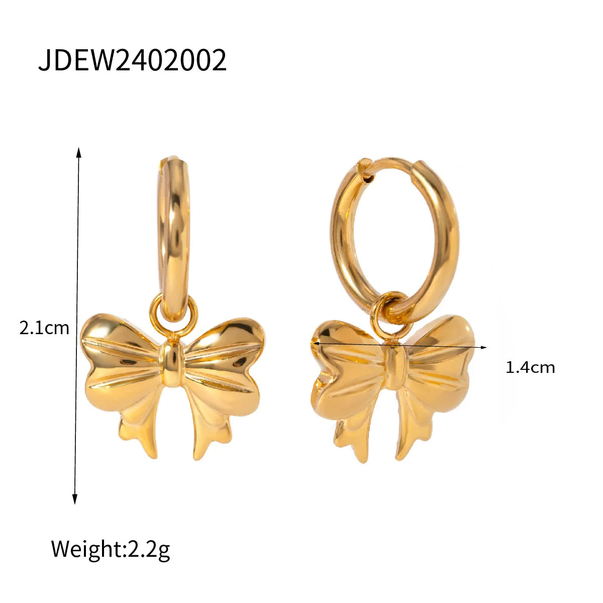 Trend Chic Bow Tie Pendant Drop Hoop Huggie Earrings