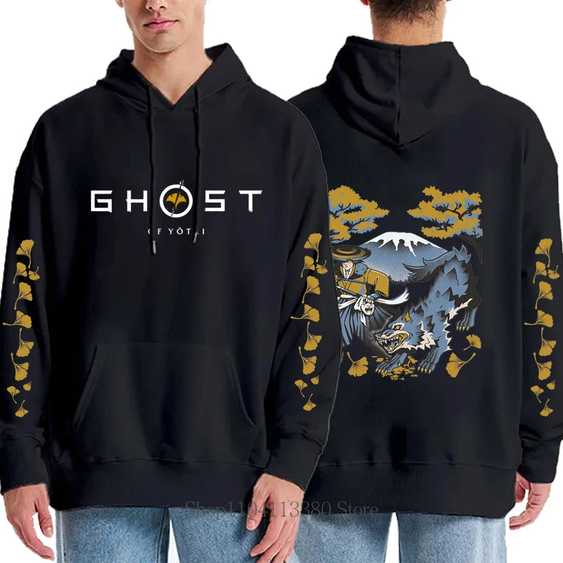 New Ghost Graphic Hoodie Autumn Winter Men Women Harajuku Casual Fashion Arcane Vintage Y2K Fleece Long Sleeve Tops Pullover