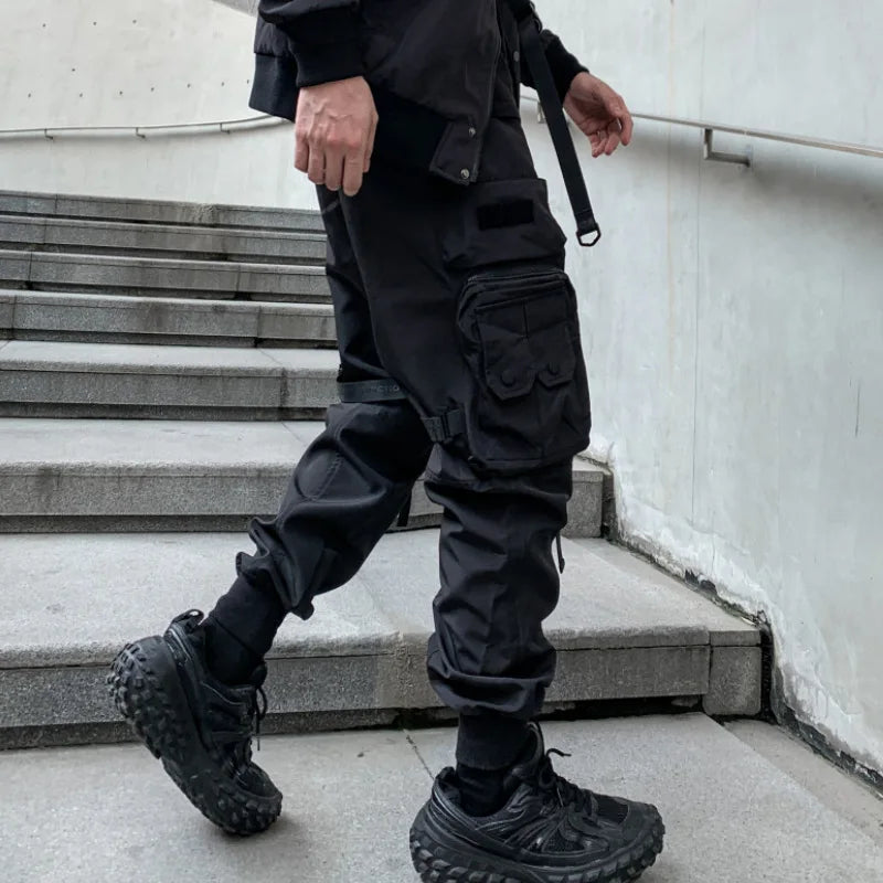 Multi-pockets Ribbons Bandage Tactical Techwear Cargo Pants