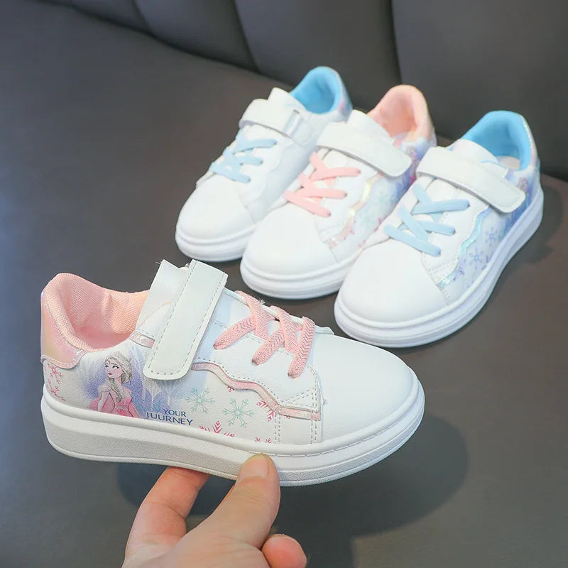 Girls Shoes Spring Autumn 2025 New Solid Soft Sole Leather Breathable Slip Resistant Casual Sneakers for Toddler Kids