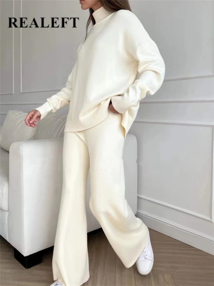 Women Sets Knitted Tracksuit