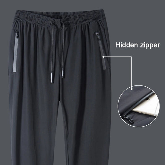 Men Running Outdoor Pants Elastic Waist Trousers
