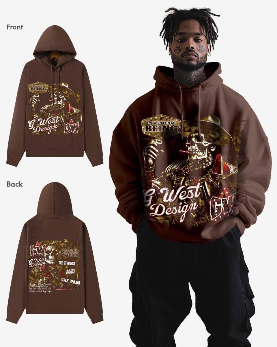 G West Mens Being Enlightened Double Hit Oversized Hoodie