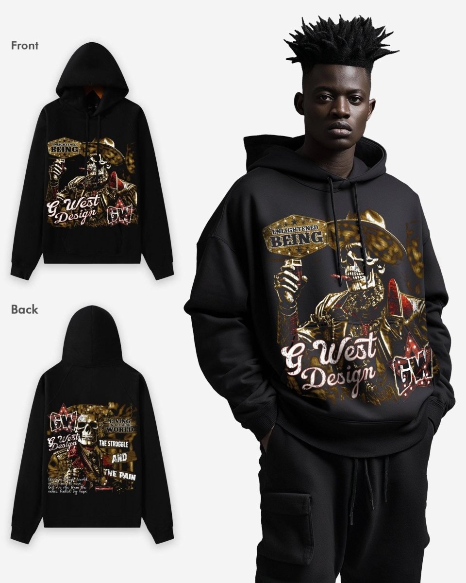 G West Mens Being Enlightened Double Hit Oversized Hoodie