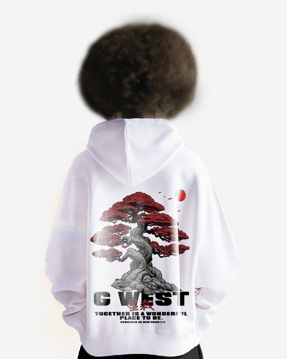 G West Mens Bonsai Tree Oversize Hoodie