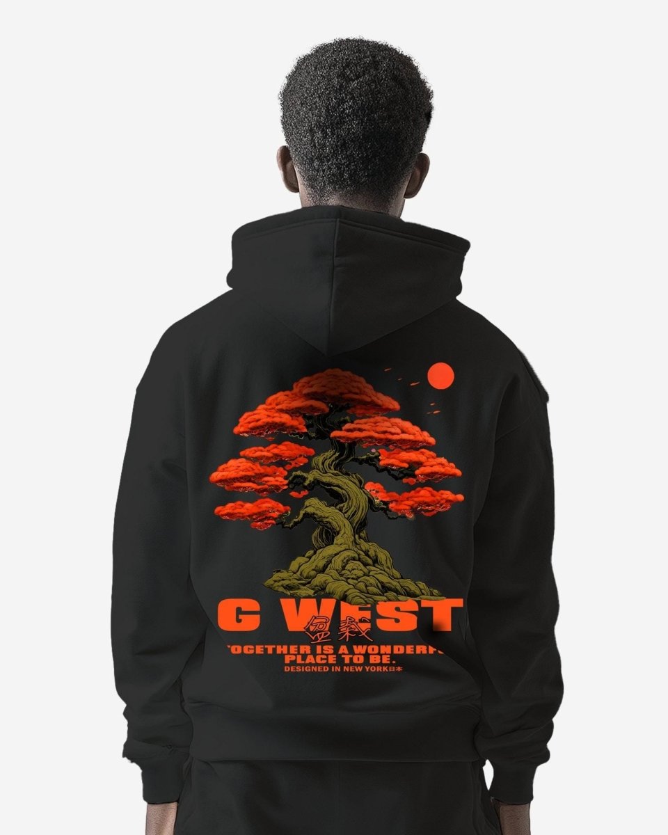 G West Mens Bonsai Tree Oversize Hoodie
