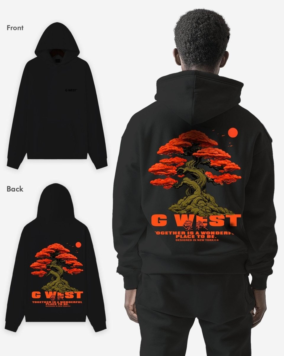 G West Mens Bonsai Tree Oversize Hoodie