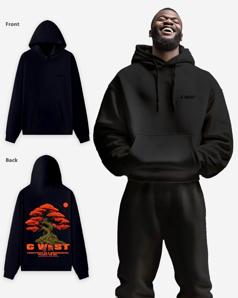G West Mens Bonsai Tree Oversize Hoodie