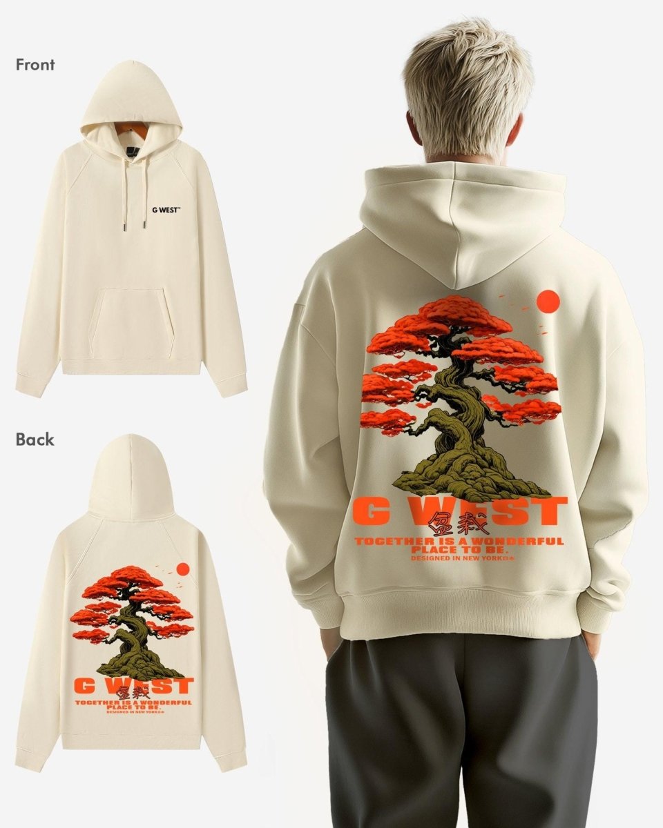 G West Mens Bonsai Tree Oversize Hoodie
