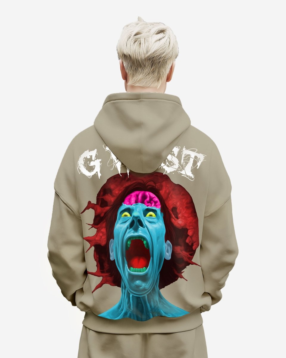 G West Mens Brain Explosion Heavy Premium Oversized Hoodie