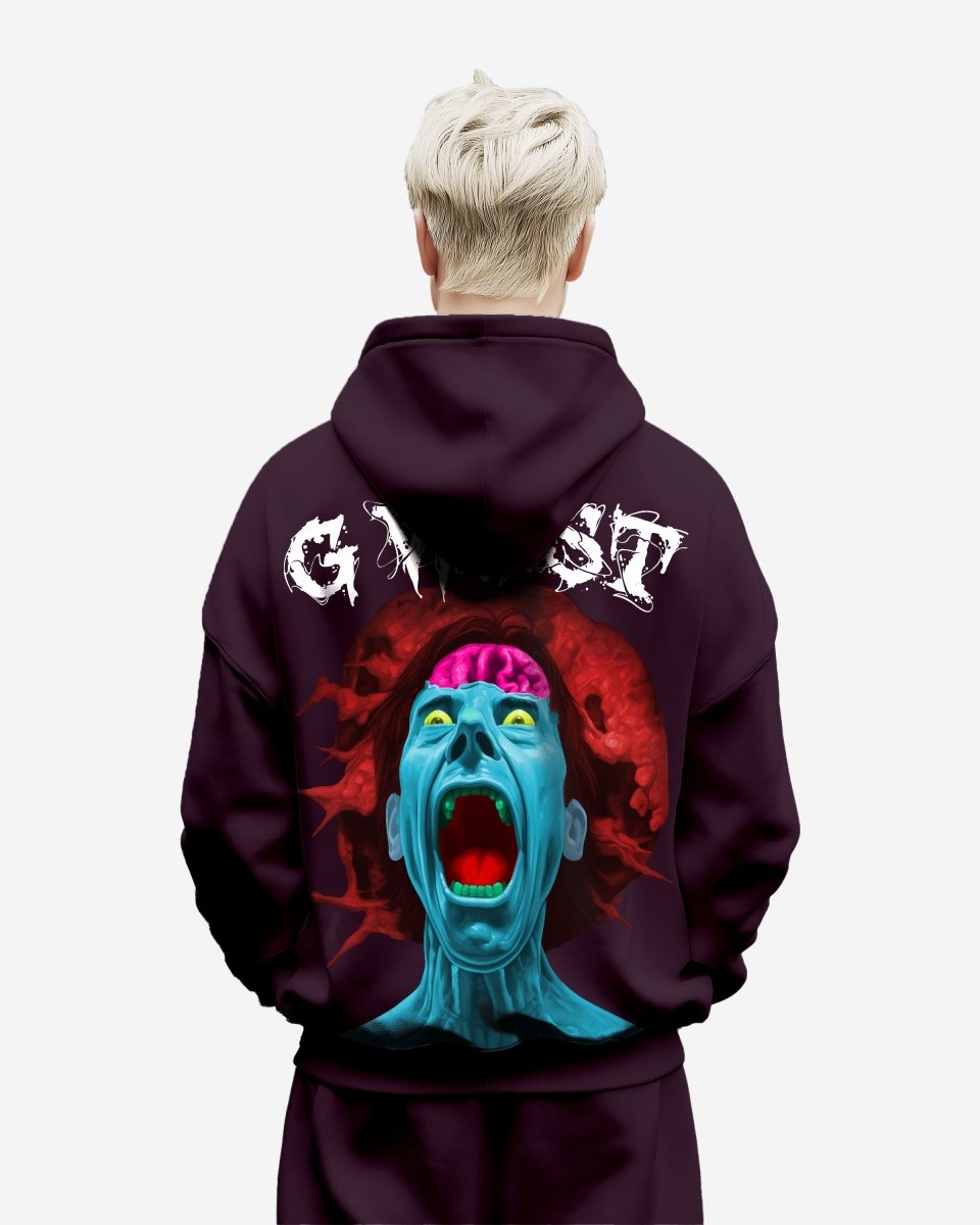 G West Mens Brain Explosion Heavy Premium Oversized Hoodie