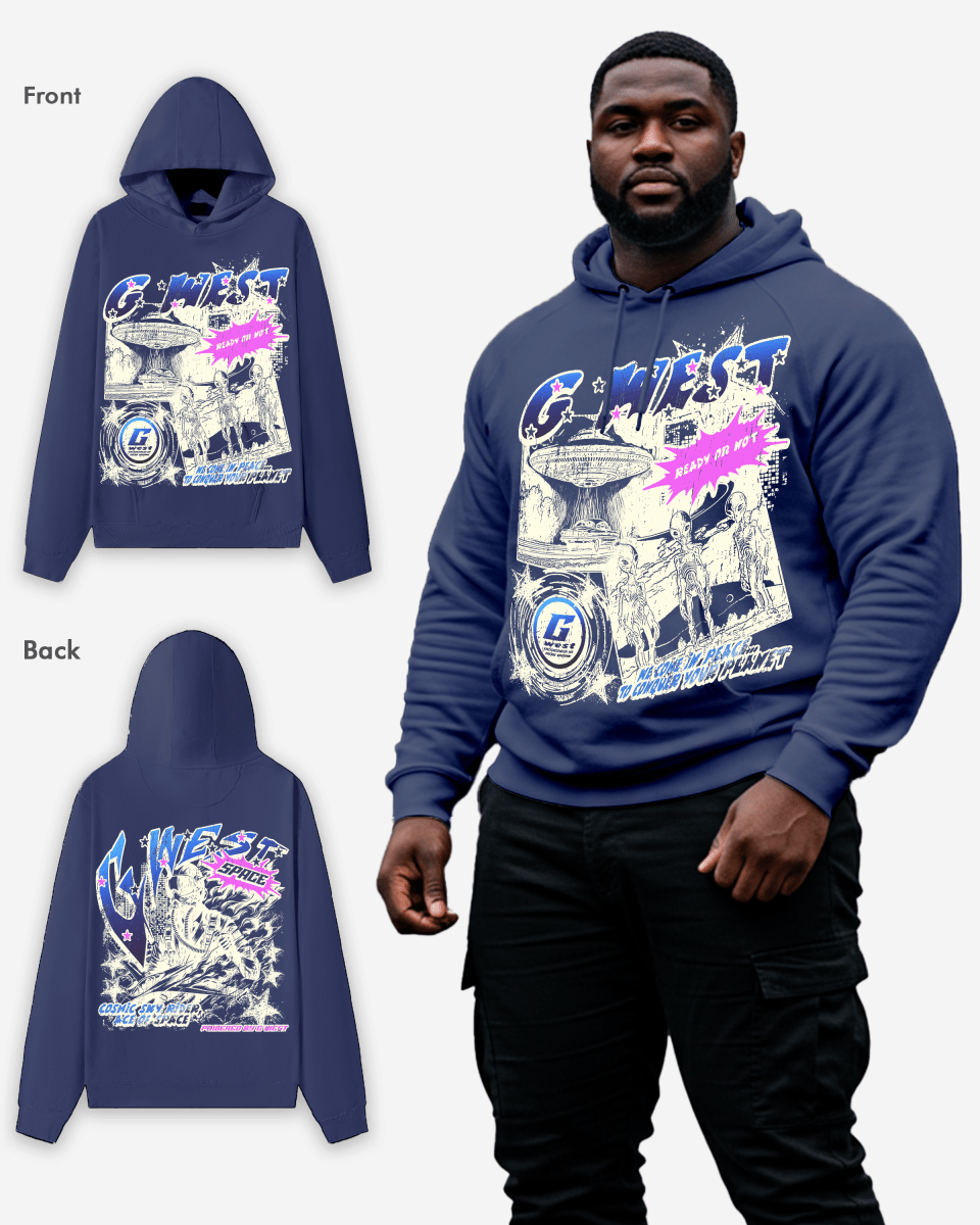 G-West G West Cosmic Sky Ride Double Hit Hoodie Big and Tall Mens